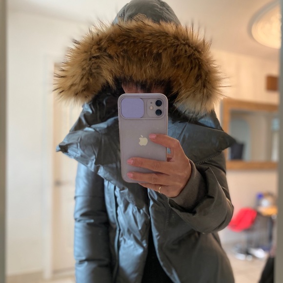 Mackage Down Fur Jacket Coat Gray Small - Picture 11 of 16